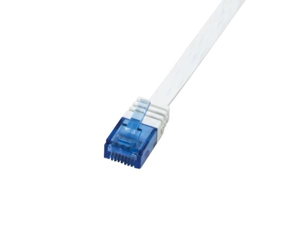 LogiLink SlimLine - Koblingskabel - RJ-45 (hann) til RJ-45 (hann) - UTP - CAT 6 - flat - hvit