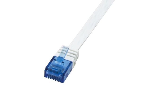 LogiLink SlimLine - Koblingskabel - RJ-45 (hann) til RJ-45 (hann) - UTP - CAT 6 - flat - hvit