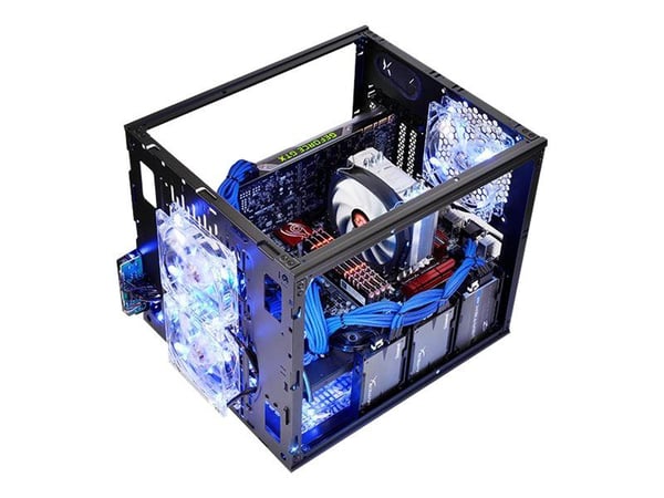 Thermaltake Core V21 - Tower - micro ATX - sidepanel med vindu - ingen strømforsyning (PS/2) - svart - USB/lyd