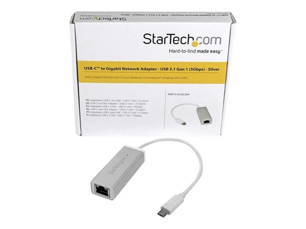 Startech USB-C till Gigabit-nätverksadapter - silver - Nätverksadapter - USB-C - Gigabit Ethernet - silver