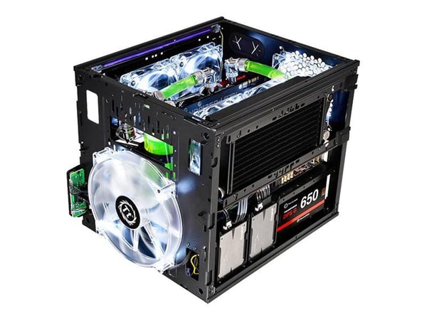 Thermaltake Core V21 - Tower - micro ATX - sidepanel med vindu - ingen strømforsyning (PS/2) - svart - USB/lyd
