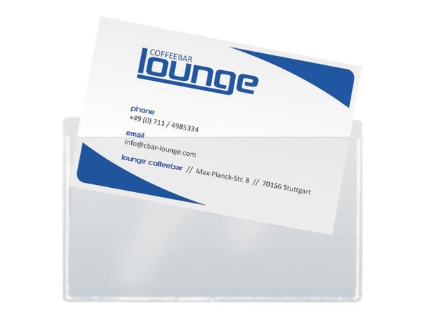 Sigel - Visittkortlomme - for 55 x 90 mm - med fliker - blank (en pakke 100)