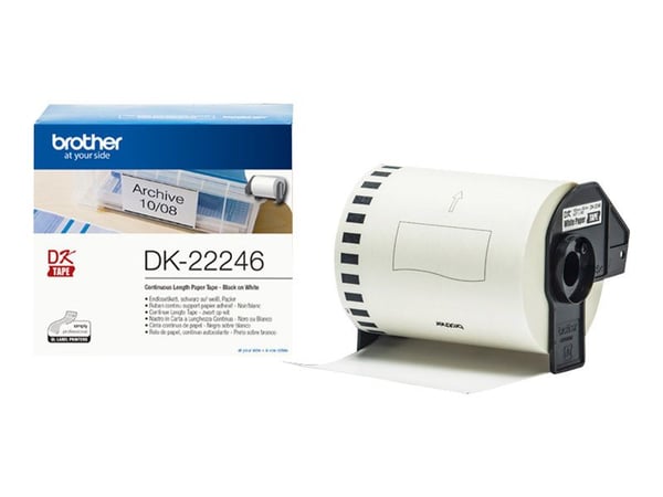 Brother DK-22246 - Papir - svart på hvitt - Rull (10,3 cm x 30,48 m) 1 rull(er) sammenhengende etiketter - for P/N: US#QL-1060N