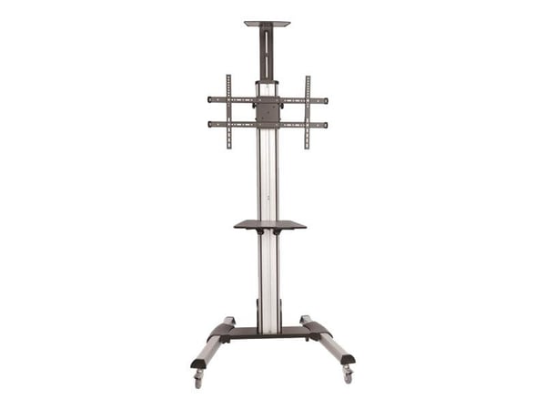 Startech Heavy Duty Rolling Portable TV Cart Stand with Wheels - 32 to 75 inch - Adjustable Rotating Mobile Flat Panel Screen Mount (STNDMTV70) - V...