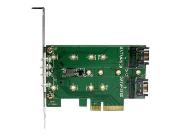 StarTech.com 3PT M.2 SSD-KORT - PCIE 3.0 StarTech.com 3-ports M.2 SSD (NGFF)-adapterkort - 1 x PCIe (NVMe) M.2, 2 x SATA III M.2 - PCIe 3.0 - PCI E...