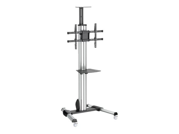 Startech Heavy Duty Rolling Portable TV Cart Stand with Wheels - 32 to 75 inch - Adjustable Rotating Mobile Flat Panel Screen Mount (STNDMTV70) - V...