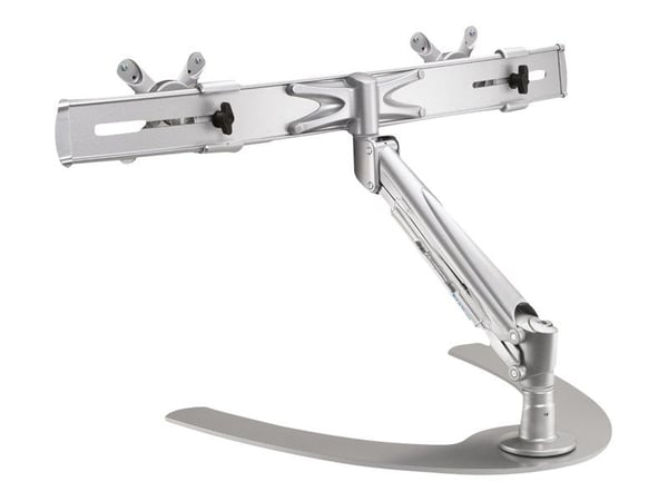 Neomounts FPMA-D940DD - Stativ - full bevegelse - for 2 LCD-skjermer - sølv - skjermstørrelse: 10"-24" - skrivebordsstativ, skrivebordsmonterbar