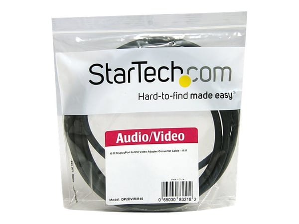 StarTech 10 ft DisplayPort to DVI Video Adapter Converter Cable - M/M (DP2DVIMM10) - DisplayPort-kabel - DisplayPort (hann) til DVI-D (hann) - 3 m ...