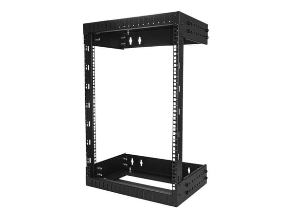 StarTech.com 15U Väggmonterat serverrack med justerbara skenor - Rack - väggmontering - svart - 15U - 19"