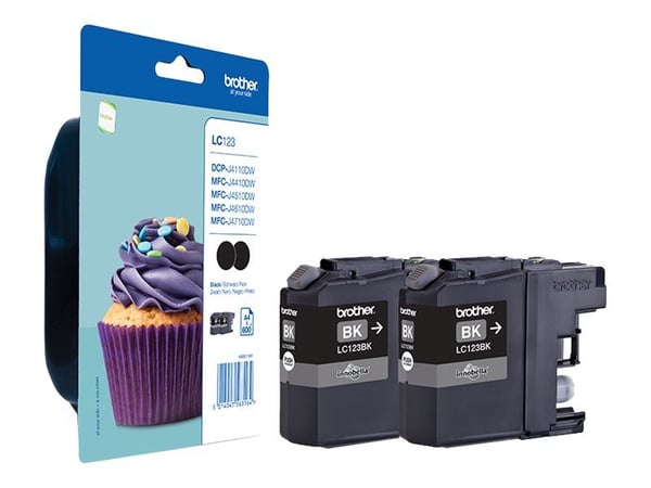 Brother LC123BKBP2, 600 sivua, 2 kpl, Kaksoispakkaus