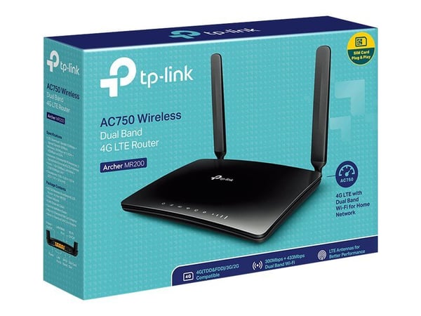 TP-Link Archer MR200 - Trådløs ruter - WWAN 3-portssvitsj Dobbeltbånd
