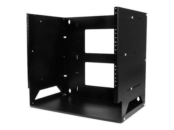 Startech Väggmonterbart serverrack med inbyggd hylla - solitt stål - 8U - Stativ (väggmontering) - svart - 8U - 19" - för P/N: CABSCRWS1032