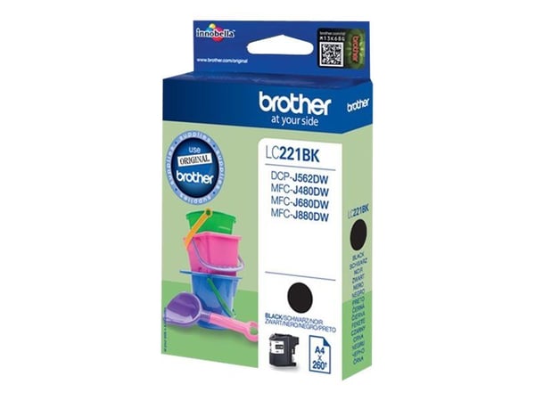 Brother LC221BK, 260 sivua, 1 kpl, Kertapakkaus