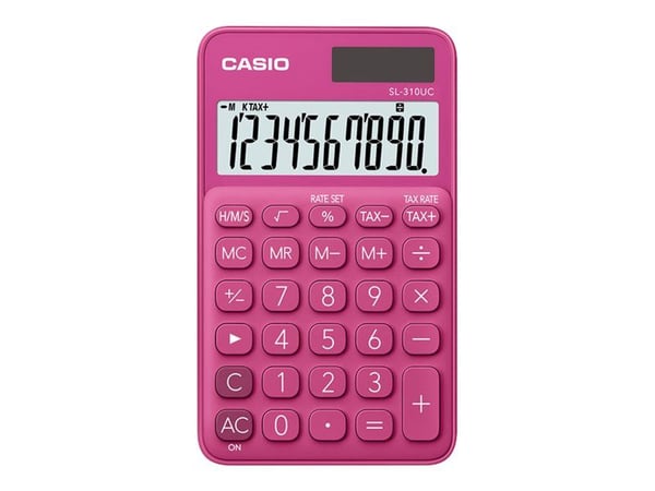 Casio SL-310UC - Lommekalkulator - 10 sifre - solpanel, batteri - rød