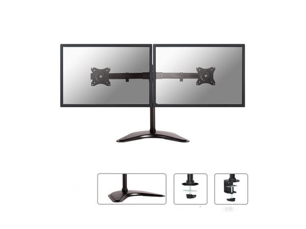 Neomounts NM-D335D - Stativ - full bevegelse - for 2 LCD-skjermer - svart - skjermstørrelse: 10"-27" - skrivebordsstativ, klemmemonterbar, malje, s...