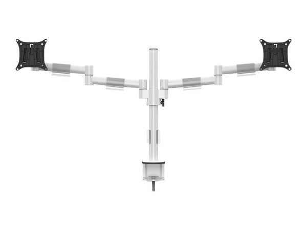 Multibrackets M VESA Deskmount Officeline Dual - Monteringssett - for 2 LCD-skjermer - stål - hvit - skjermstørrelse: 15"-30" - skrivebordsmonterbar