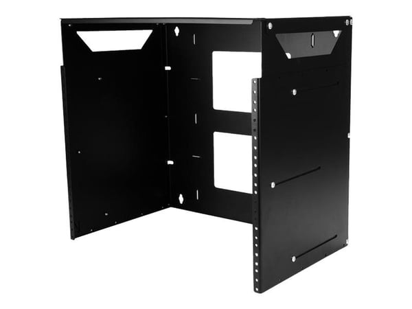 Startech 8U Open Frame Wall Mount Network Rack w/ Built in Shelf - 2-Post Adjustable Depth (12" to 18") Equipment Rack - 75.2lbs (WALLSHELF8U) - St...