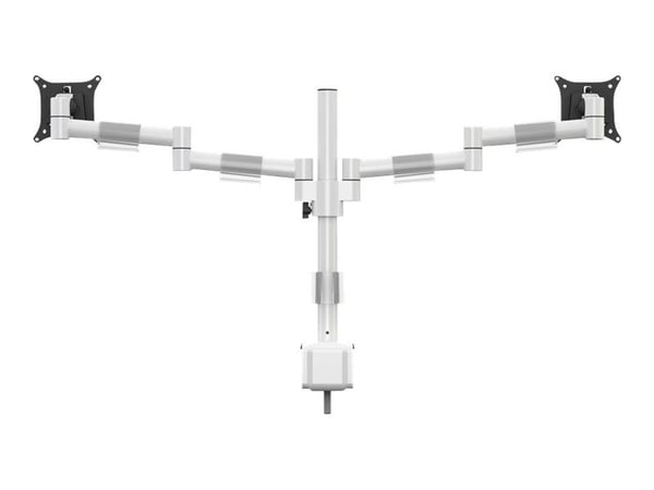 Multibrackets M VESA Deskmount Officeline Dual - Monteringssett - for 2 LCD-skjermer - stål - hvit - skjermstørrelse: 15"-30" - skrivebordsmonterbar
