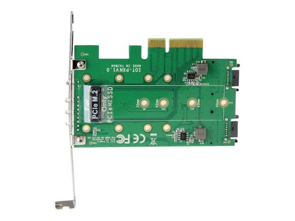 StarTech.com 3PT M.2 SSD-KORT - PCIE 3.0 StarTech.com 3-ports M.2 SSD (NGFF)-adapterkort - 1 x PCIe (NVMe) M.2, 2 x SATA III M.2 - PCIe 3.0 - PCI E...