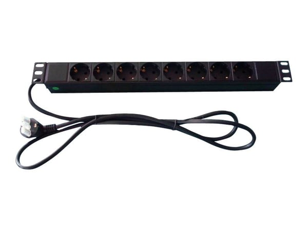 Microconnect CABINETACC23, Perus, 1U, Vaaka/Pysty, Musta, 8 AC-pistorasia(a), 3 m