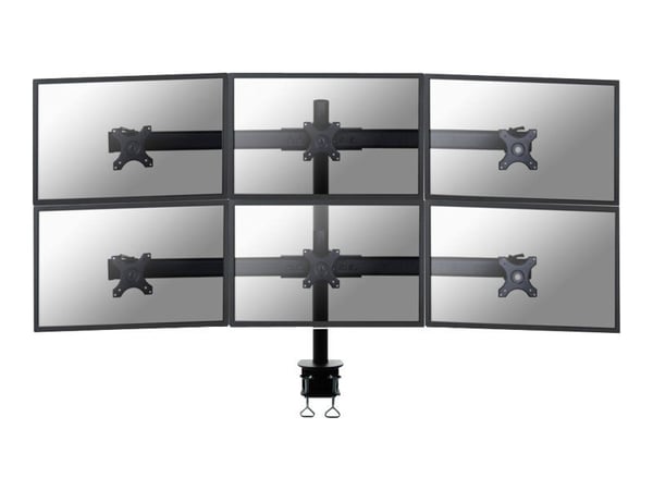 Neomounts FPMA-D700D6 - Monteringssett - full bevegelse - for 6 LCD-skjermer - svart - skjermstørrelse: 19"-27" - klemmemonterbar, skrivebordsmonte...
