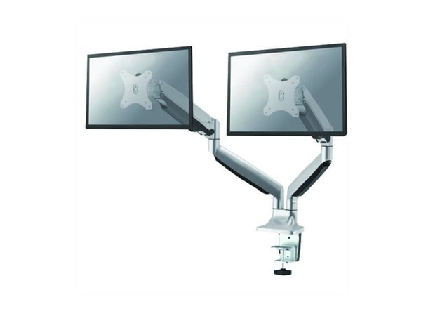 Neomounts NM-D750D - Monteringssats - fullständig rörelse - för 2 LCD-bildskärmar - silver - skärmstorlek: 10"-32" - klämma, monterbar, skyddshylsa...