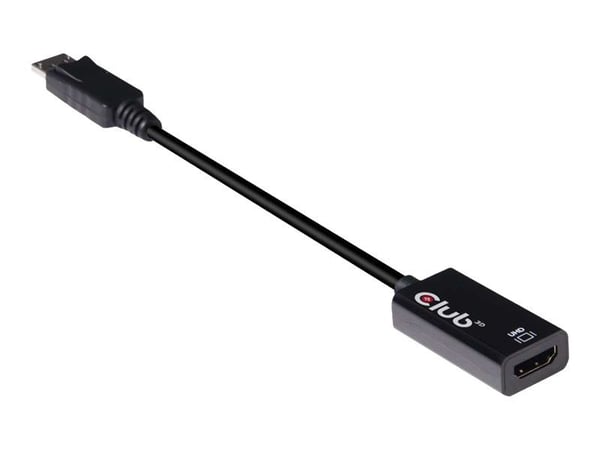 Club 3D - Video adapter - DisplayPort hann til HDMI hunn - 19.17 cm - 4K-støtte