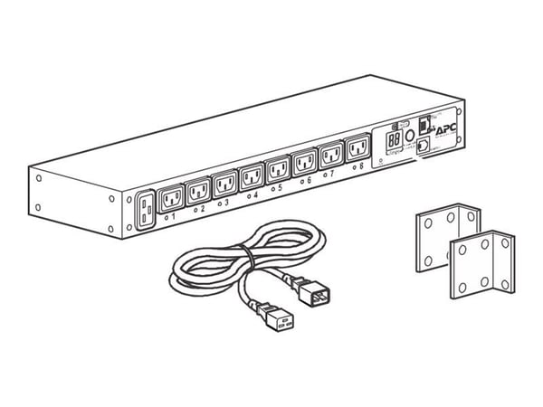 APC Switched Rack PDU - Strømfordelerenhet (kan monteres i rack) - AC 208-230 V - Ethernet, RS-232 - inngang: IEC 60320 C20 - utgangskontakter: 8 (...