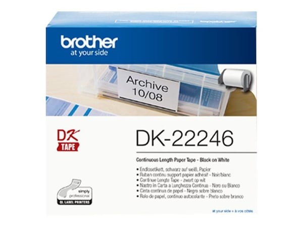 Brother DK-22246 - Papir - svart på hvitt - Rull (10,3 cm x 30,48 m) 1 rull(er) sammenhengende etiketter - for P/N: US#QL-1060N