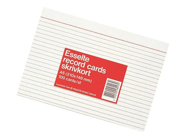 Esselte Cardo - Postkort - A7 (74 x 105 mm) - liggande - vitt - linjerad (paket om 100)
