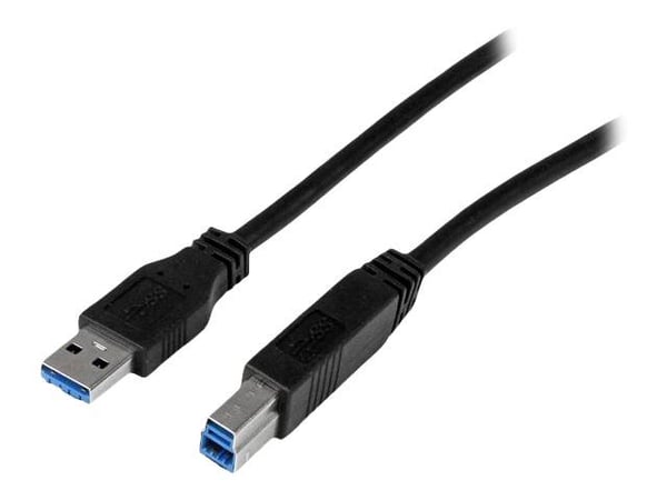 StarTech 1m 3 ft Certified SuperSpeed USB 3.0 A to B Cable Cord - USB 3 Cable - 1x USB 3.0 A (M), 1x USB 3.0 B (M) - 1 meter, Black (USB3CAB1M) - U...