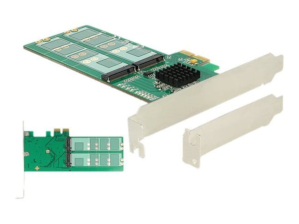 Delock PCI Express Card > 4 x internal M.2 Key B - Low Profile Form Factor - Kontrollerkort - M.2 Card - låg profil - PCIe 2.0 x2