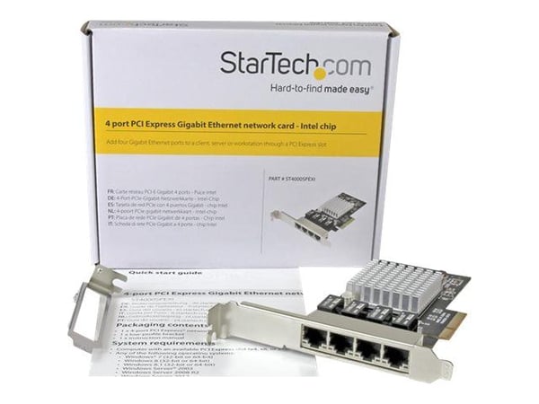 StarTech.com ST4000SPEXI, Sisäinen, Langallinen, PCI Express, Ethernet, 2000 Mbit/s, Musta, Metallinen
