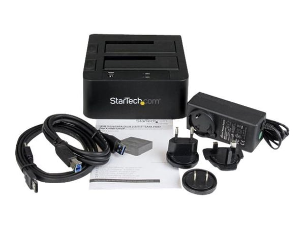 StarTech.com Dual-Bay USB 3.0 eSATA til SATA-harddiskdokkstasjon, USB-harddiskdokk, ekstern 2,53,5 SATA IIIIII, SSDHDD-dokkstasjon, Hot-Swap-harddi...