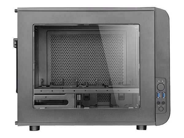 Thermaltake Core V21 - Tower - micro ATX - sidepanel med vindu - ingen strømforsyning (PS/2) - svart - USB/lyd