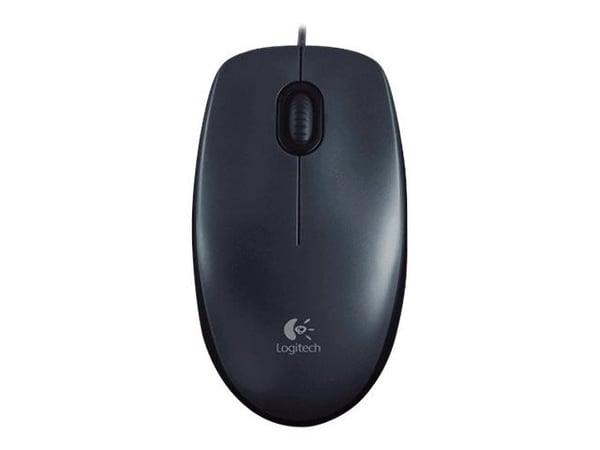 Logitech M100 - Mus - höger- och vänsterhänta - optisk - 3 knappar - kabelansluten - USB - svart