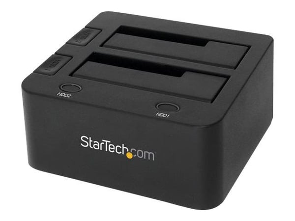 StarTech.com Dockingstation för USB 3.0 till SATA-hårddiskar med dubbla fack, USB-hårddiskdockning, extern 2.53.5 SATA IIIIII, SSDHDD-dockingstatio...
