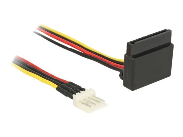 Delock - Strømadapter - 4-pin mini-strømkontakt (hann) til SATA-strøm (R) oppvinklet - 5 / 12 V - 30 cm