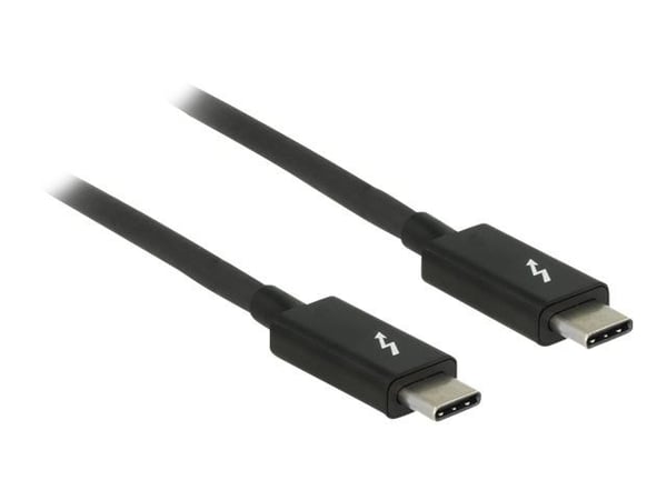 Delock - Thunderbolt-kabel - USB-C (hann) til USB-C (hann) - USB 3.1 Gen 2 / Thunderbolt 3 / DisplayPort 1.2a - 20 V - 5 A - 1 m - 4K-støtte - svart
