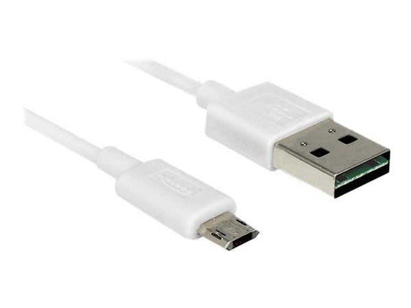 DeLOCK 84807, 1 m, USB A, Micro-USB B, USB 2.0, 0,48 Gbit/s, Valkoinen