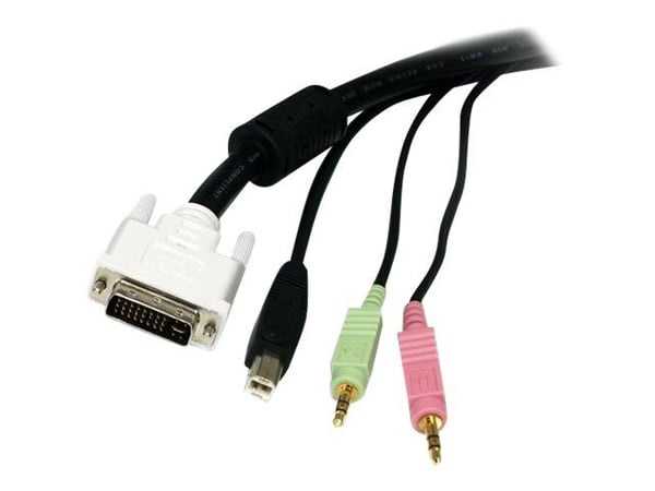 StarTech 6 ft 4-in-1 USB DVI KVM Cable with Audio and Microphone - DVI KVM Cable - USB KVM Cable - KVM Switch Cable (USBDVI4N1A6) - Tastatur/video/...