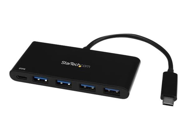 StarTech.com 4-ports USB C-hubb med 4 USB Type-A-portar (USB 3.0 SuperSpeed 5 Gbps) - 60 W strömförsörjning pass-through-laddning - USB 3.1 Gen 1/U...
