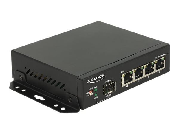 Delock - Switch - 4 x 10/100/1000 + 1 x SFP - stasjonær