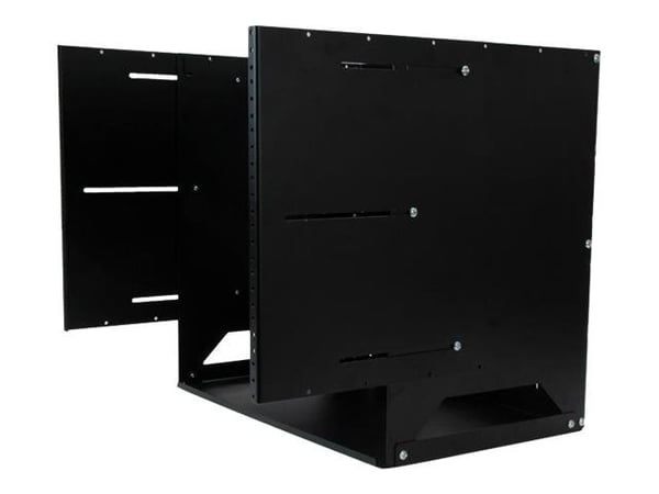 Startech 8U Open Frame Wall Mount Network Rack w/ Built in Shelf - 2-Post Adjustable Depth (12" to 18") Equipment Rack - 75.2lbs (WALLSHELF8U) - St...