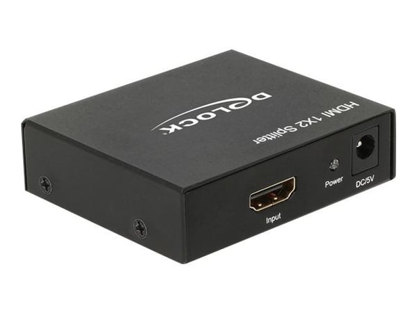 Delock HDMI Splitter 1 x HDMI in > 2 x HDMI out 4K - Video/lyd-splitter - 2 x HDMI - stasjonær