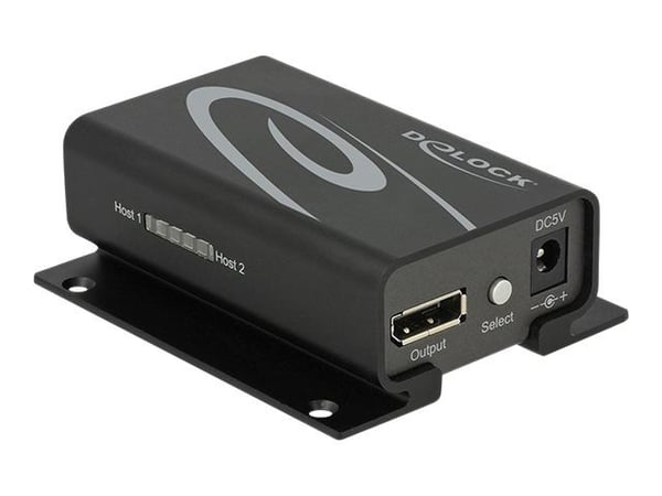 Delock Displayport 1.2 Switch 2 x Displayport in > 1 x Displayport out 4K - Video/audio switch - stasjonær - AC 100 - 240 V