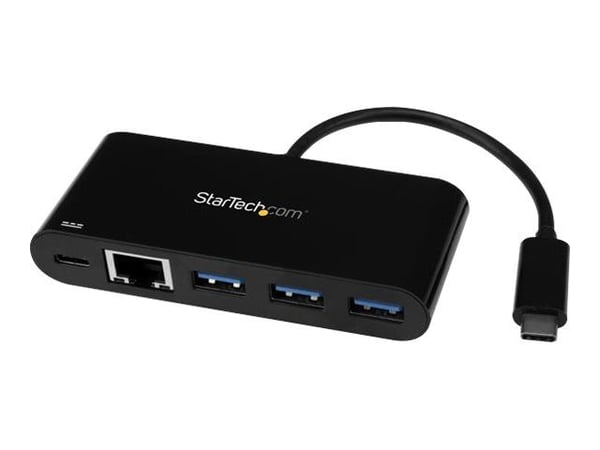 Startech USB C to Ethernet Adapter - 3 Port - with Power Delivery (USB PD) - Power Pass Through Charging - USB C Adapter (US1GC303APD) - Nettverksa...