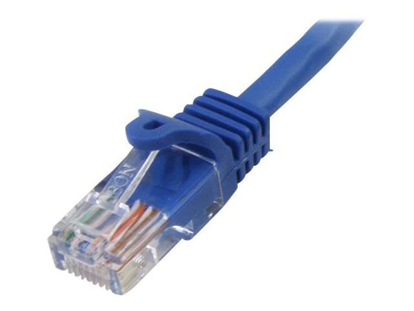 Startech 0.5m Blue Cat5e / Cat 5 Snagless Ethernet Patch Cable 0.5 m - Koblingskabel - RJ-45 (hann) til RJ-45 (hann) - 50 cm - UTP - CAT 5e - uten ...