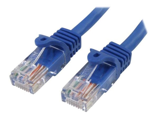 Startech 0.5m Blue Cat5e / Cat 5 Snagless Ethernet Patch Cable 0.5 m - Koblingskabel - RJ-45 (hann) til RJ-45 (hann) - 50 cm - UTP - CAT 5e - uten ...