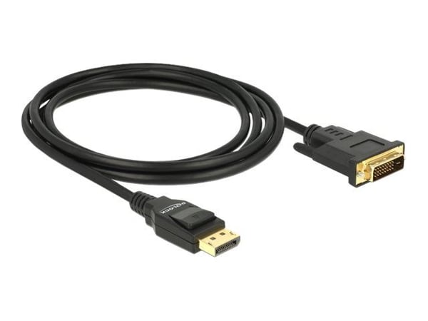 Delock - Adapterkabel - enkeltlenke - DisplayPort (hann) til DVI-D (hann) - DisplayPort 1.2a - 2 m - passiv - svart